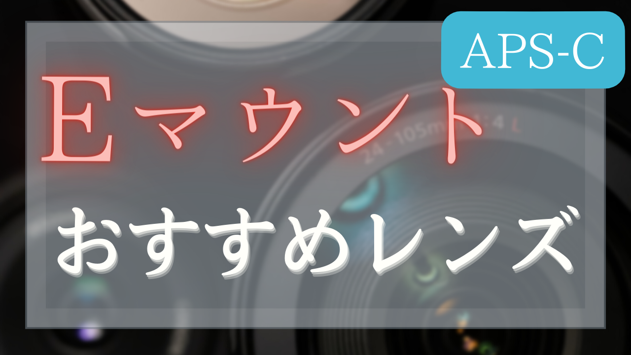 【APS-C】SONY.Eマウントおすすめレンズ